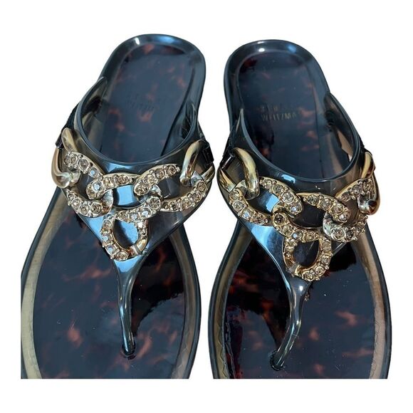 Stuart Weitzman Gold Gem Chain Jelly Sandals - Picture 4 of 9